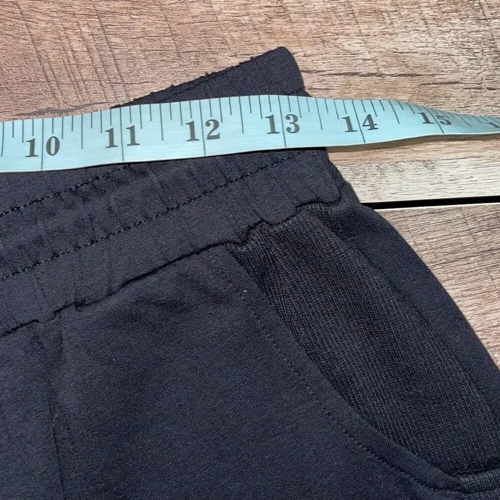 Another Love Womens Drawstring Cotton Blend High‎ Waist Shorts Black Medium NWT